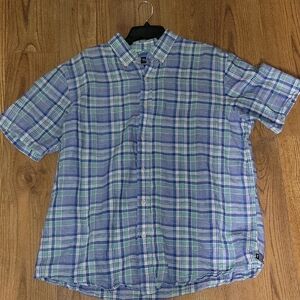 Chaps Blue and Green Checkered Men's Shirt